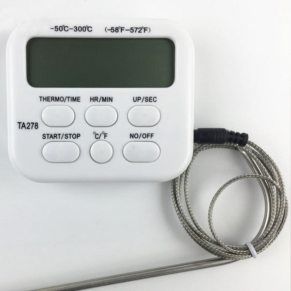 Touch Screen Digital Thermometer Electronic Timing Barbecue Food Thermometer Kitchen Oven Probe Thermometer