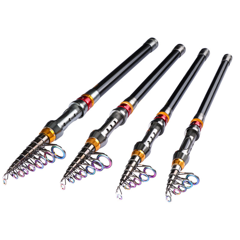 ZANLURE 1.8-3.6m Carbon Fiber Telescopic Fishing Rod Mini Portable Spinning Rod Sea Fishing Rod