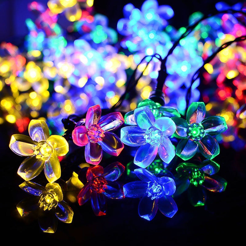 Solar Blossom Flower Fairy String Light 23FT 50LED Home Garden Wedding Decor