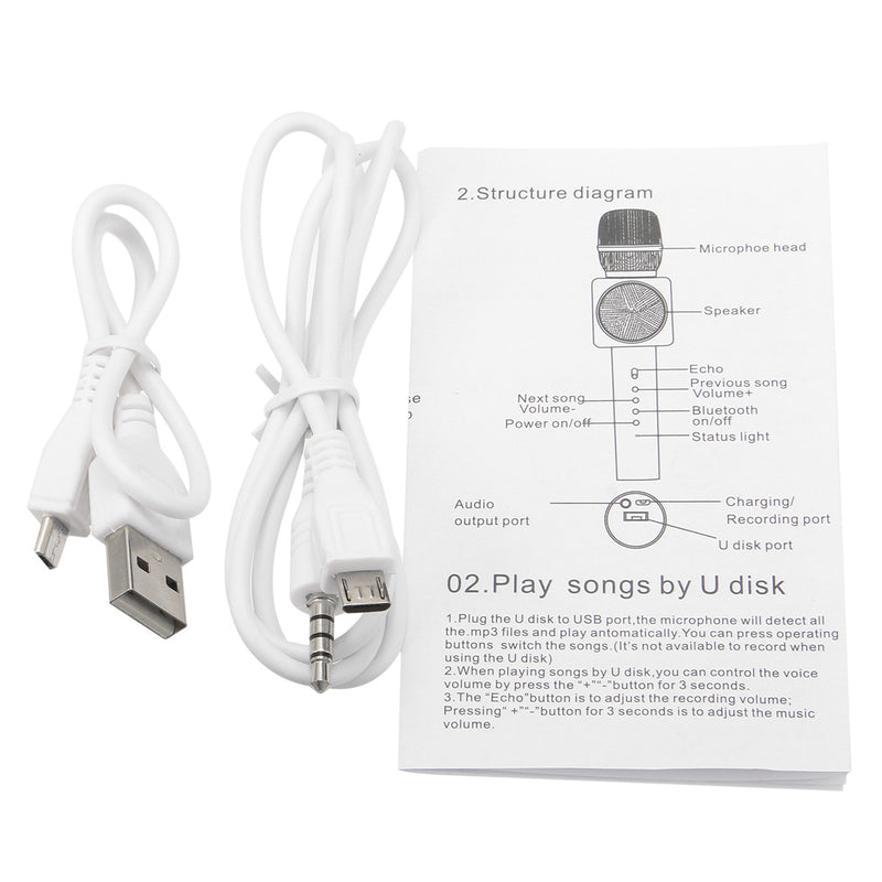 H6 Wireless bluetooth Microphone Magnetic Double Horn Loudspeaker Karaoke for Cell Phone