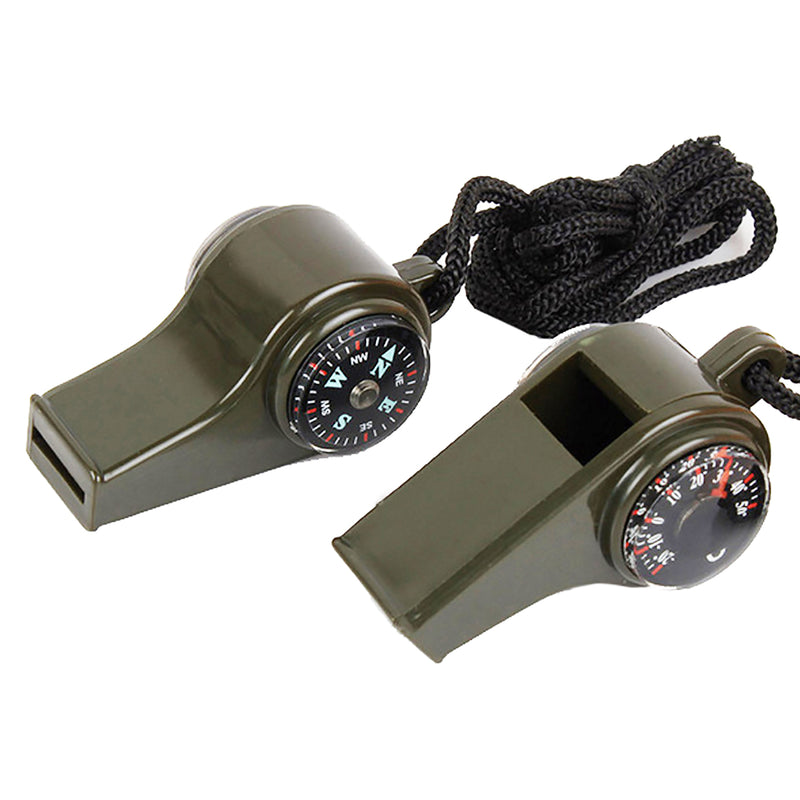3 In 1 Whistle Compass Thermometer Camping Outdoor Emergency Survival Gear SOS