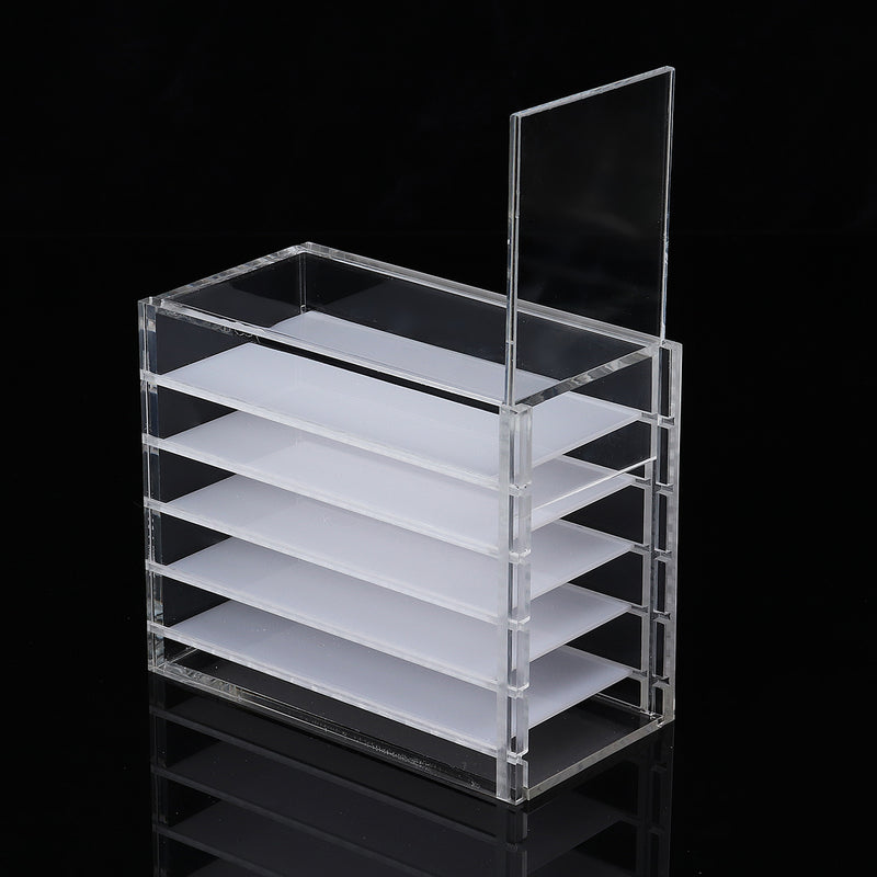 5 Layers Eyelash Extension Tools Storage Box Acrylic Cosmetic Organizer Lashes Glue Pallet Holder