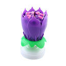 Musical Lotus Rotating Flower Happy Birthday Party Gift Candle Lights Atmostphere Light