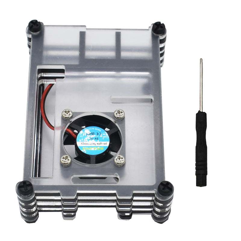 Acrylic Case with Cooling Fan for Raspberry Pi 4 Model B