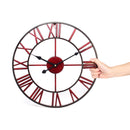40CM Vintage Roman Numerals Giant Open Face Metal  Wall Clock Large Outdoor Garden