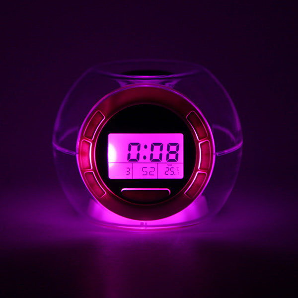 Color Changing Clock Watch LED Light With Nature Sounds Multifunctional Alarm Clocks