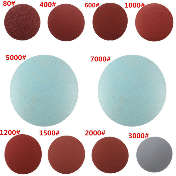 50pcs 3 Inch 40-7000 Grit Sanding Discs Sanding Polishing Pad Flocking Sandpaper