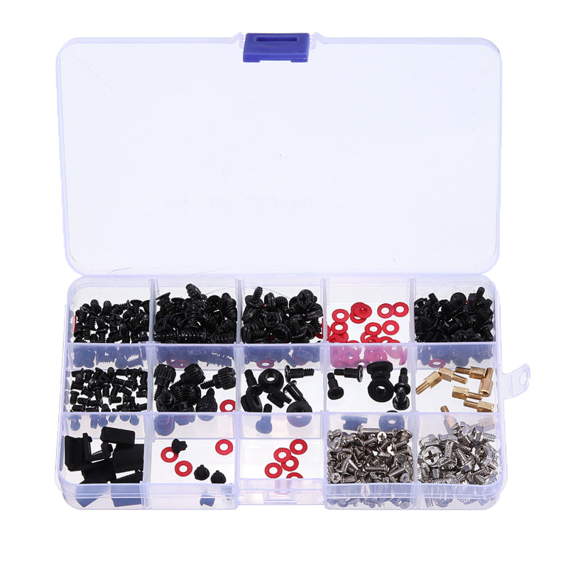 Suleve 350Pcs/set M2/M3/M3.5 DIY Desktop Computer Repair Screw Assortment Mainboard Fan Cross Screws Hex Standoffs Spacers Kits w/ Storage Box Screwdriver
