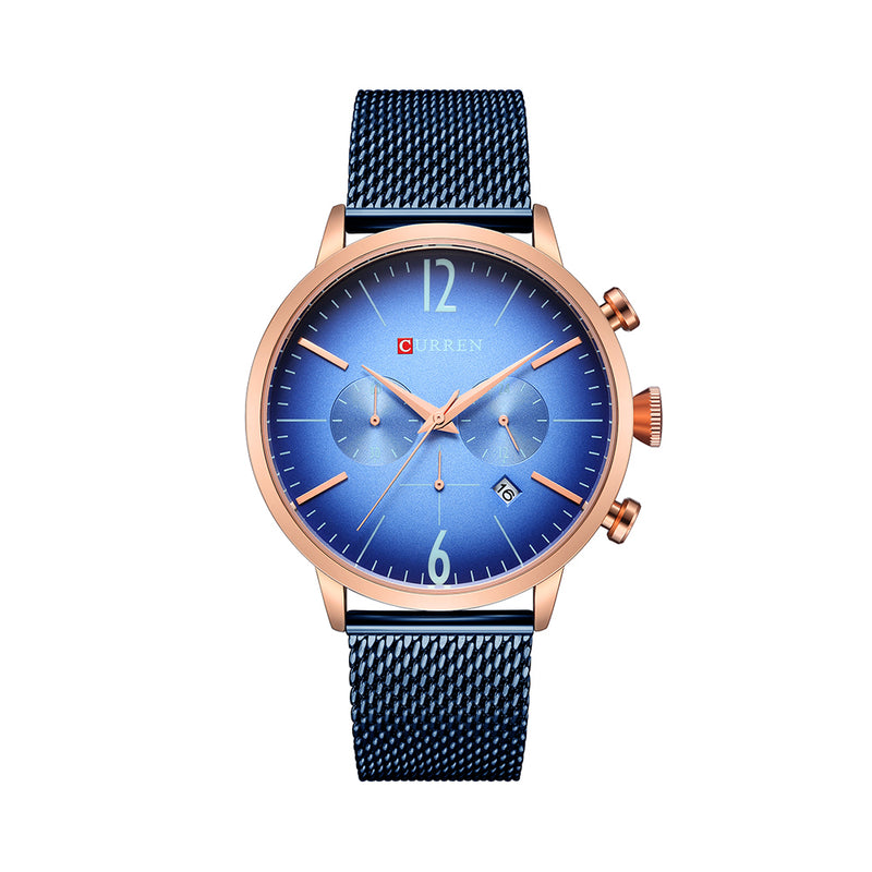 CURREN 8313 Men Clock Stainless Steel Casual Date Waterproof Quartz Watch