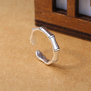 Ethnic Vintage Plum Flower Bamboo Opening Adjustable Finger Ring Couple Jewelry