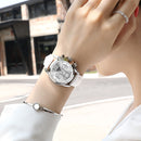 MEGIR 2114 Chronograph Genuine Leather Luxury Retro Women Watch Wristwatch Quartz Watch