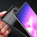 Bakeey Protective Case For Samsung Galaxy Note 10 Plus/Note 10+/Note 10+ 5G Slim Carbon Fiber Fingerprint Resistant Soft TPU Back Cover