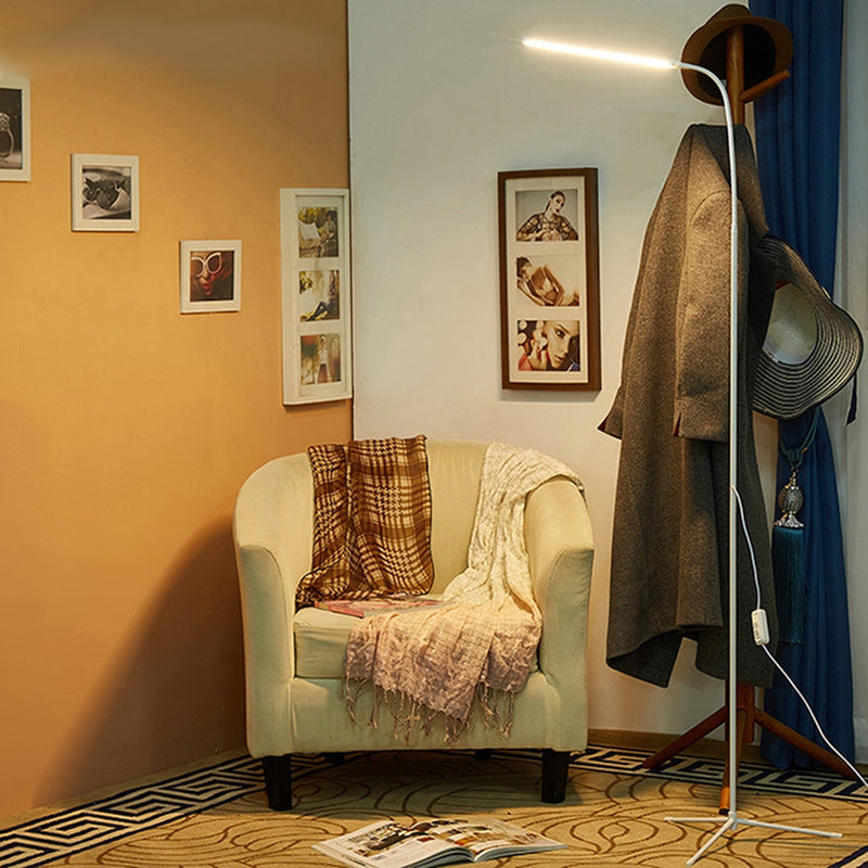 Modern 8W White & Warm White LED Floor Lamp Dimmer USB Desk Reading Light Fixture for Bedroom Decor