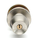 Stainless Steel Round Door Knobs Handle Entrance Interior Passage Lock Entry with Key