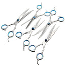 5Pcs/Set Dog Cat Pet Professional Grooming Hair Cutting Thinning Curved Scissors Shear