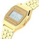 Men Fashion Digital Rectangle Dial Alarm Chronograph Alloy Band Sport Watch