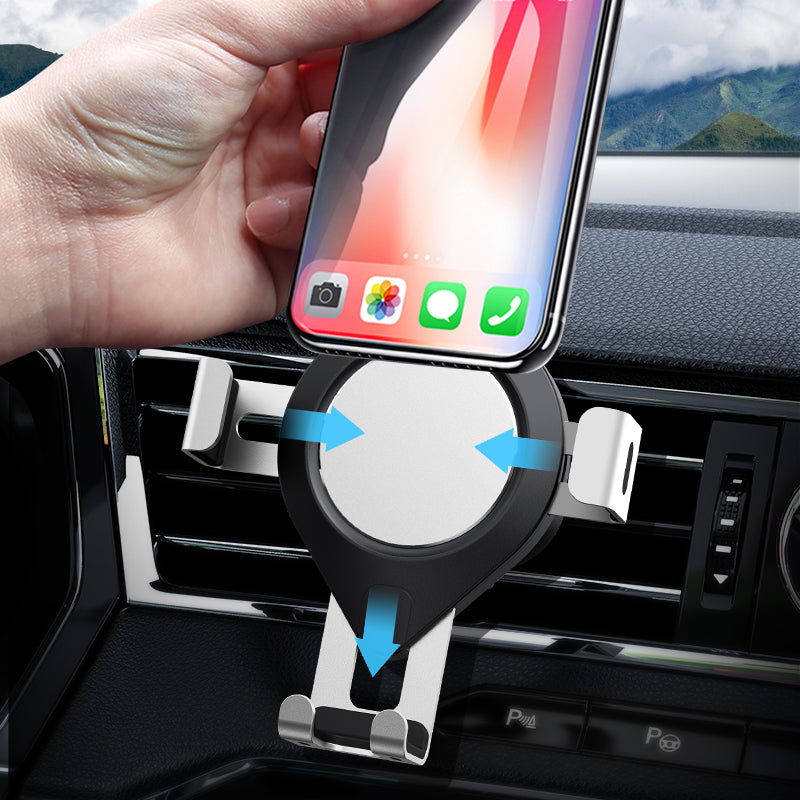 TOPK Metal Gravity Linkage Automatic Lock Air Vent Car Phone Holder For 4.5-6.5 Inch Smart Phone for iPhone for Samsung Xiaomi Redmi Note 8