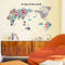 World Map PVC Wall Stickers Removable Waterproof Wall Art Decals Home Decor