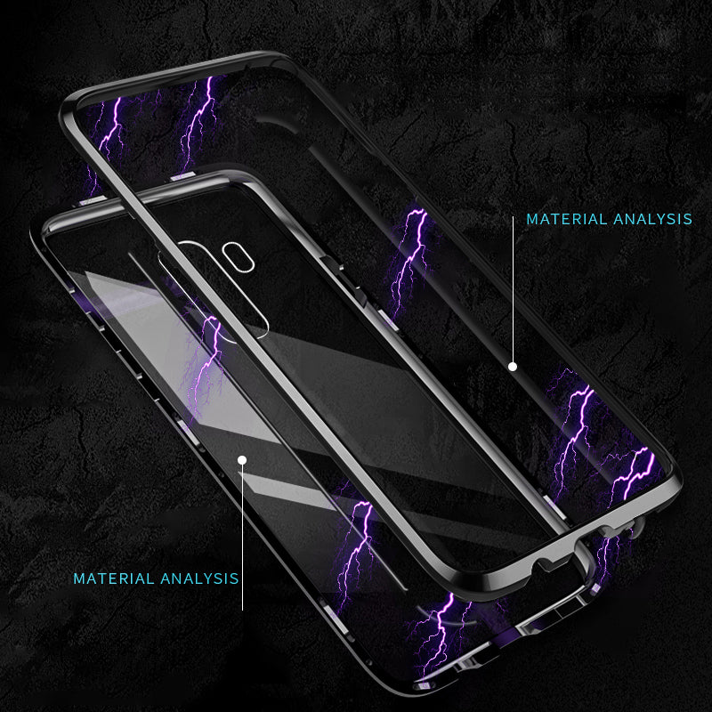 Bakeey Magnetic Adsorption Aluminum Alloy Tempered Glass Protective Case + Mofi 2.5D Tempered Glass Screen Protector For Samsung Galaxy A70 2019