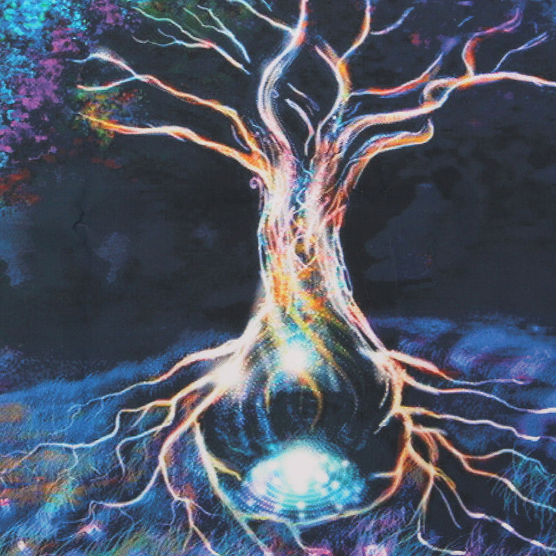 Psychedelic Trippy Tree Pattern Silk Fabric Poster Visual Mind Manifesting  Wall Paper