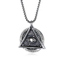 Punk Masonic Devil's Eye Titanium Steel Men's Necklace