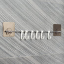 6 Hook Vacuum Sticker Stainless Steel Towel Holder Rack Bathroom Non-marking Wall MECO