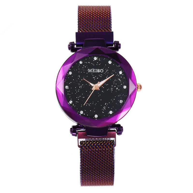 Ladies Dress Star Magnetic Band Fashion Luxury Crystal Dial Women Quartz Watch