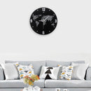 World Map Wall Clock Modern Travel Around Density Fibreboard Record Home Kitchen