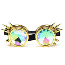 Retro Kaleidoscope Goggles Welding Rivet Punk Gothic Rave Halloween Rainbow Glas
