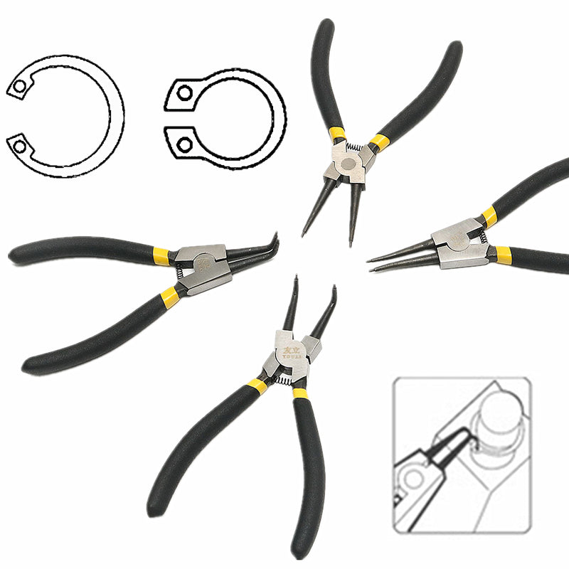 7inch Circlip Plier Retaining Clip Tool Internal External Straight Combination Jewelry Wire Work Small Pliers