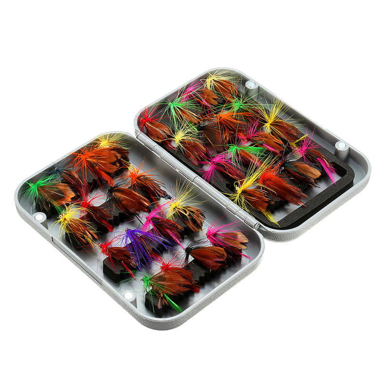 ZANLURE 32pcs Mixed Trout Flies Lure Fly Fishing Tackle with Box