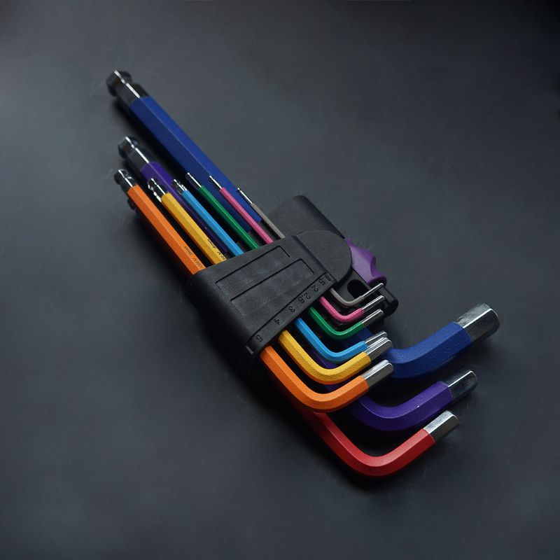 9pcs Ball End L Wrench Long Arm Key Set Torx Star Hex Metric and Imperial Allen Wrench Screwdriver