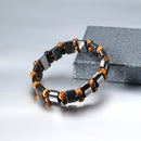 Simple Style Black Magnet Stone Chain Tiger's Eye Beads Health Care Bracelet for Men Women