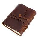 Leather Journal Travel Notebook, Handmade Vintage Leather Bound Writing Notebook for Men & Women, Unlined Travel Journal to Writ
