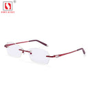 SHUAIDI Computer Rimless Glasses Plain Mirror Optical Frame Eyeglass Clear Lens Anti Blue Rays Radiation