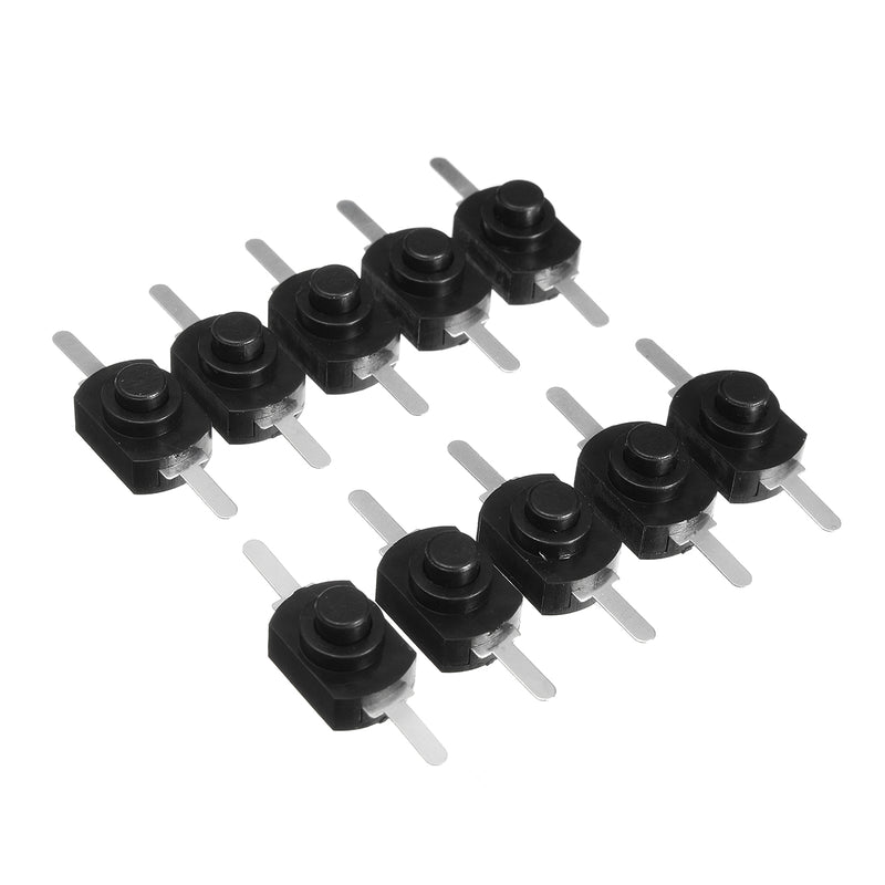 Excellway 10Pcs 1A 30V DC 250V Black Latching On Off Mini Push Button Switch