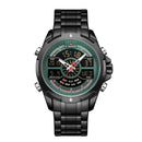 NAVIFORCE NF9170 LED Display Metal Case Dual Display Watch Business Style Men Digital Watch