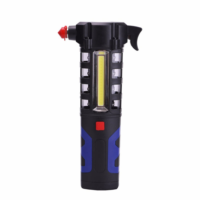 LUSTREON Magnetic COB LED Work Light Torch Safety Escape Rescue Window Breaker Emergency Hammer Tool