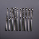 Drillpro DB-M7 10pcs 1/8 Inch Shank 1 Flute Carbide Spiral End Mill Cutter 3.175x25mm
