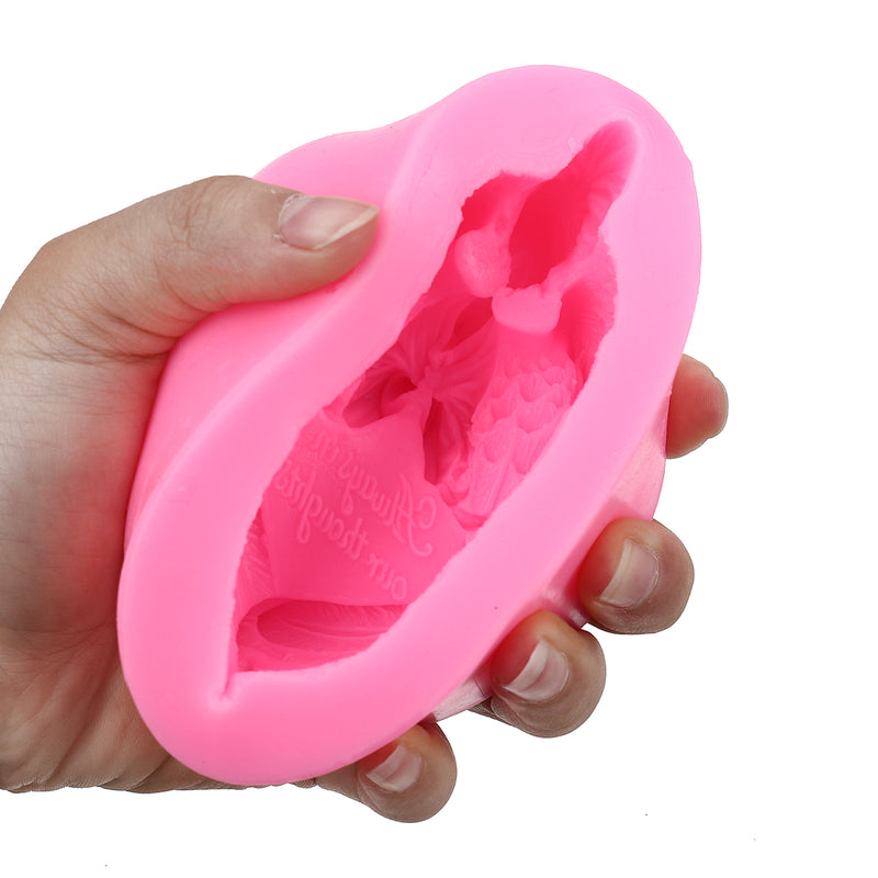 3D Fondant Cake Mold Silicone Baking Mould Angel Wing Decorating With Letters