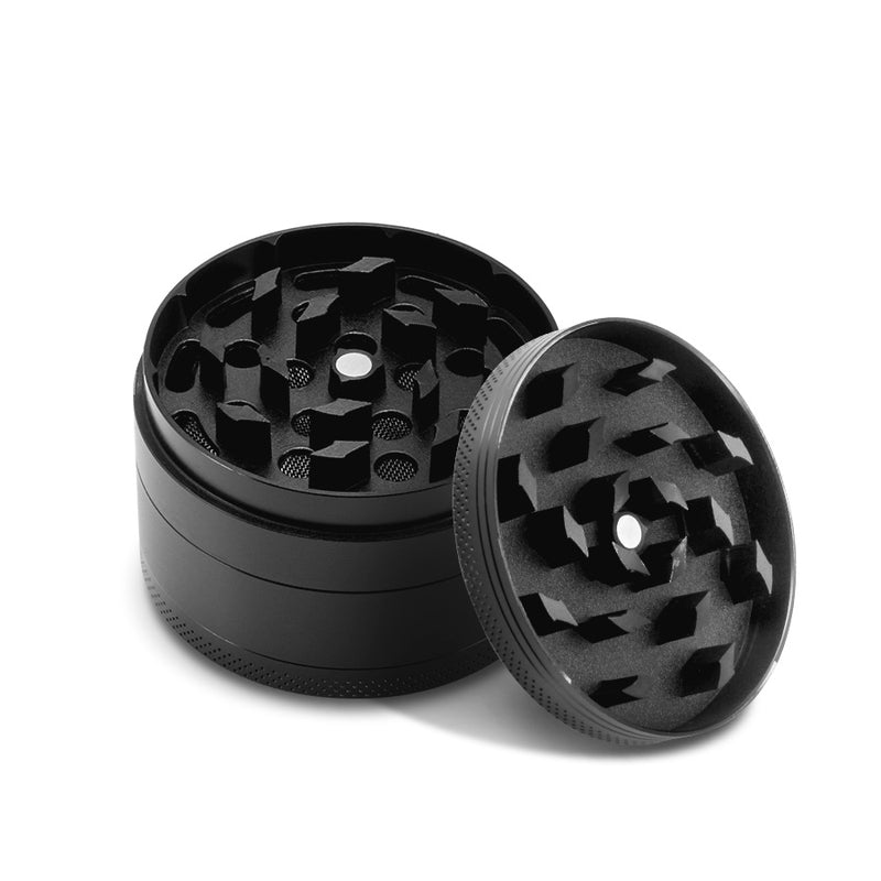 KCASA KC-XS02 Four Piece Forage Herb Grinder Metal Spice Crusher Zinc Alloy Pollen Catcher