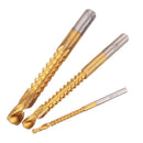 Drillpro 6Pcs 4-12/4-20/4-32mm Step Drill Bit with 3/6/8mm Hole Grooving Drill Bits Saw Carpenter Woodworking Tool