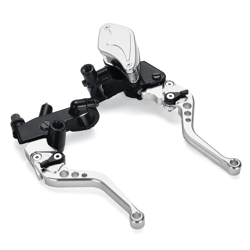 7/8" 22mm Motorcycle Handlebar Hydraulic Brake Clutch Master Cylinder Lever Reservoir Set