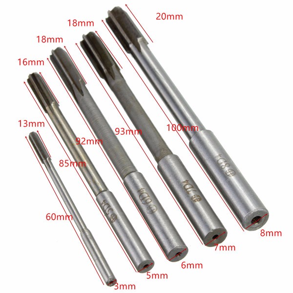 5pcs 3/5/6/7/8mm Shank Machine Milling Reamer Straight Shank Countersink Chucking Reamer