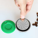 Reusable Stainless Steel Refillable Coffee Capsule Cup Coffee Tamper Compatible for Nespresso/Dolce Machine