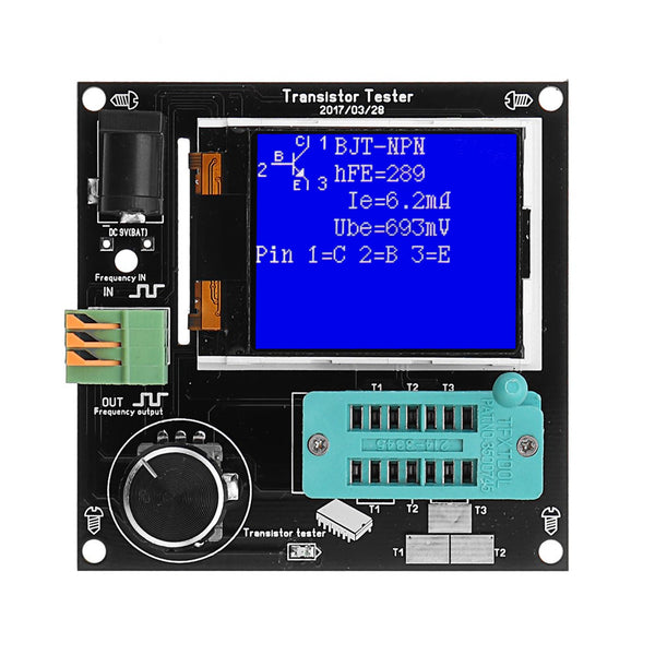 9-12V DC Simple Transistor Tester Frequency Meter 160x128 LCD PWM Square Wave Generator