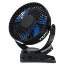 360 Portable 3 Speed USB Clip On Timing Desk Fan Pram Car 5000mAh Rechargeable