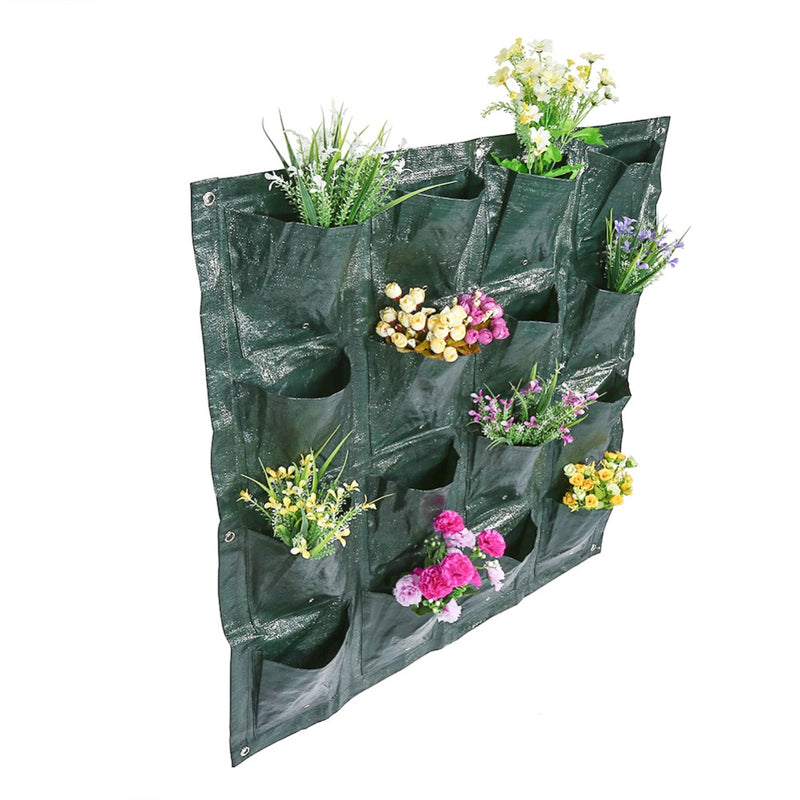 4/8/16 Pockets Vertical Garden Plant Growing Container Bag Greening Flower Wall Hanging Planter