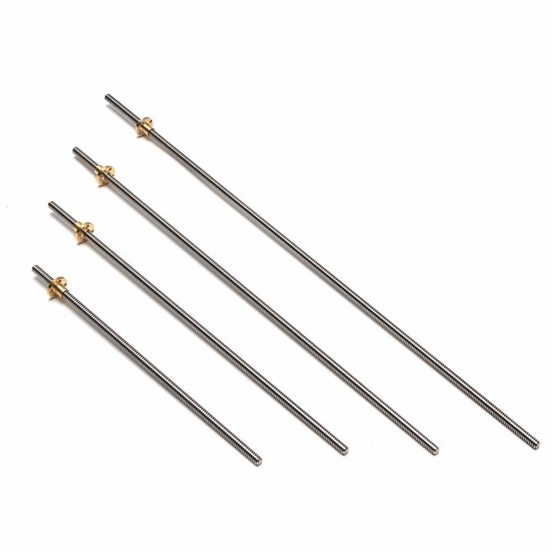 8mm 300/400/500/600mm Lead 2mm Stainless Steel Lead Screw + T8 Nut For CNC 3D Printer Reprap