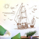 47''x35'' Large Pirate Ship Sailing Wall Sticker Vinyl PVC Decal Art Home Decor